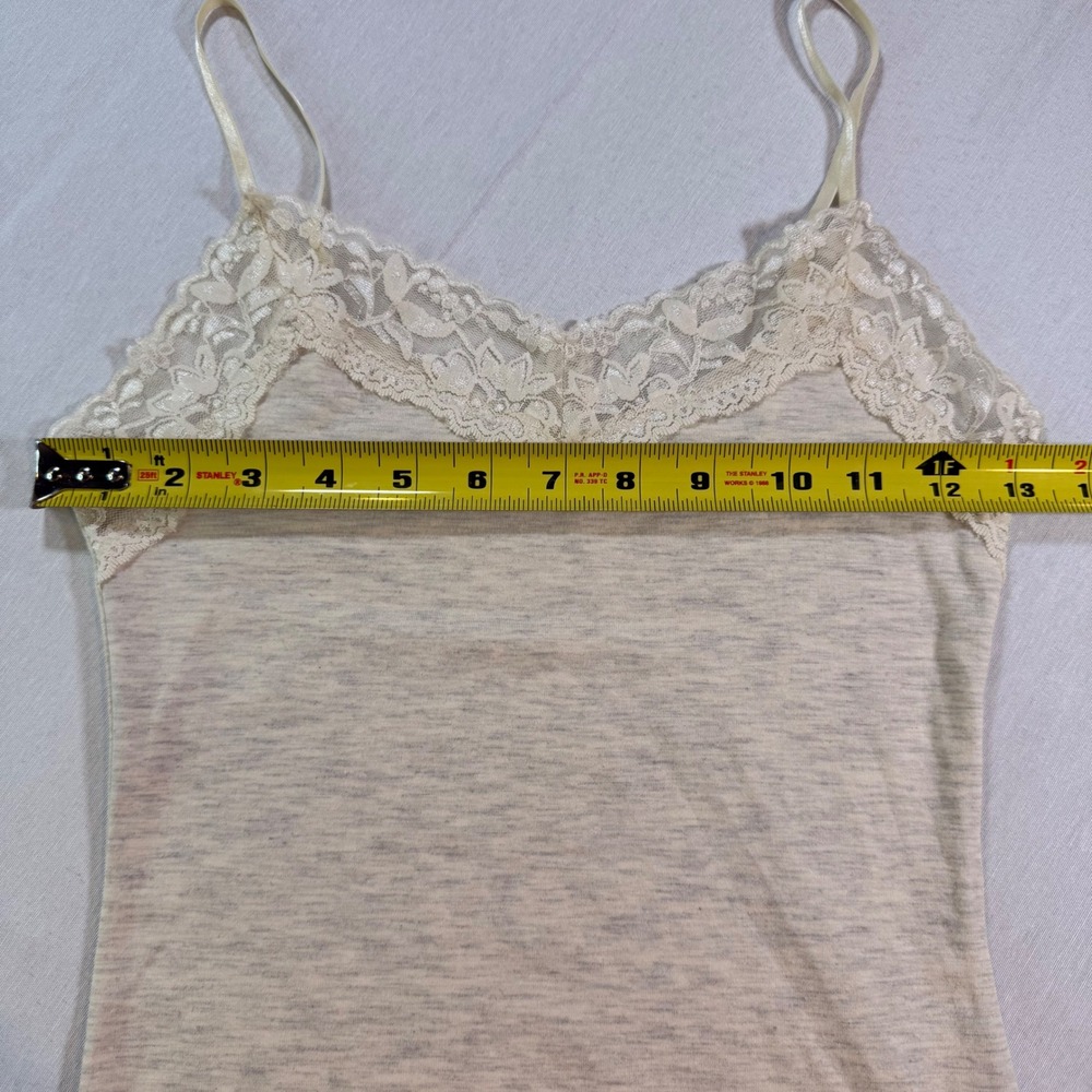 Charlotte Russe Cami Women XS Gray Y2K-Style Lace Trim Coquette Twilightcore - Picture 3 of 5